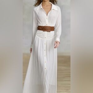 NWT White Button-Down Maxi Dress xs